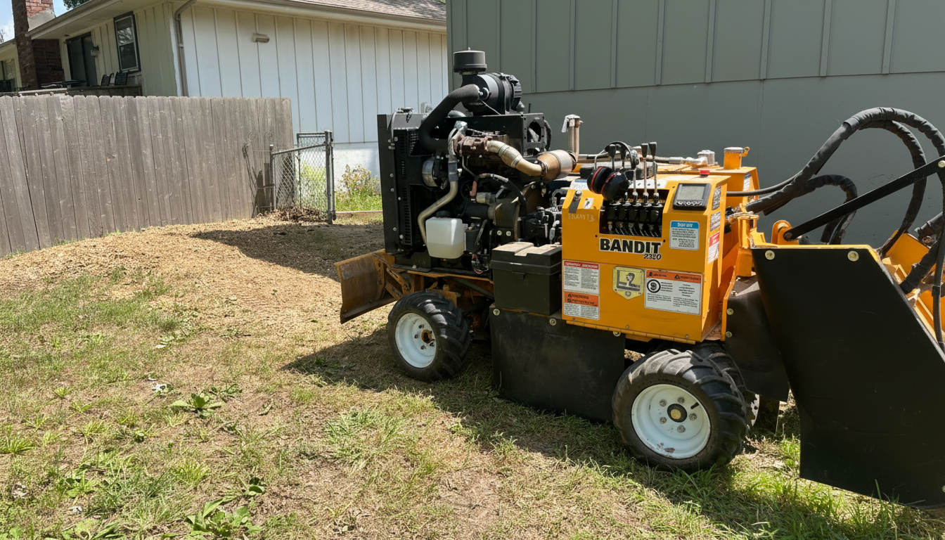 Professional BANDIT stump grinder for residential services